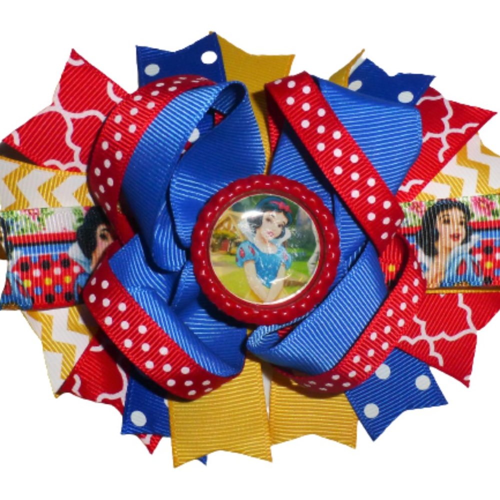 Princess Snow White Girls 5-Inch Hair Bow Clip